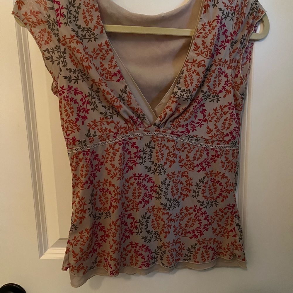 Floral V-Neck Women Top